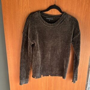 Generation Love Dark Olive Brown Distressed Sweater